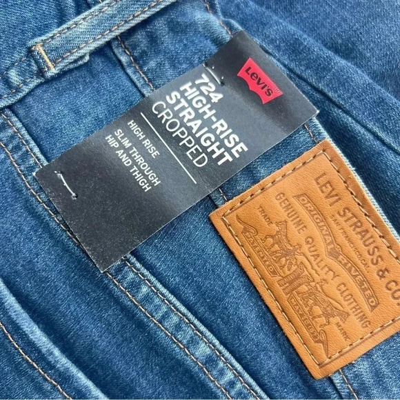 Levi's Premium Size 27 Women's Ripped 724 High Rise Straight Cropped Jeans NEW! - Picture 7 of 7